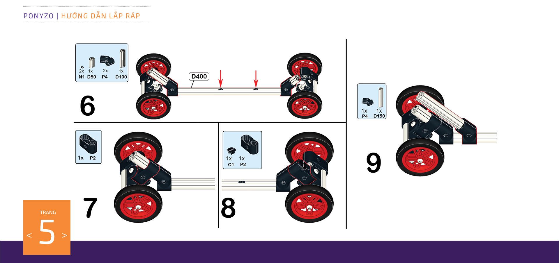  Ván trượt Ponyzo-1019 Đồ chơi lắp ráp sáng tạo cho bé vận động thông minh 