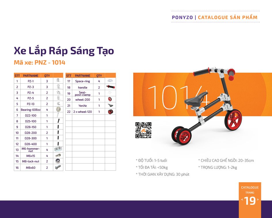  Let's Go Kit 5 trong 1 - 5 mẫu Xe lắp ráp cho bé vận động từ 2-5 tuổi 