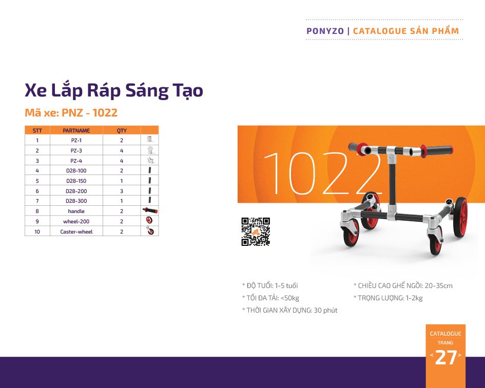  Baby Kit 3 trong 1 - 3 mẫu Xe lắp ráp cho bé vận động từ 1-3 tuổi 