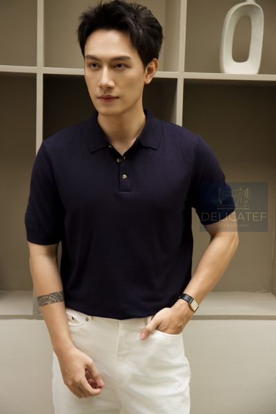  Áo Polo Xanh Navy dệt kim cao cấp 