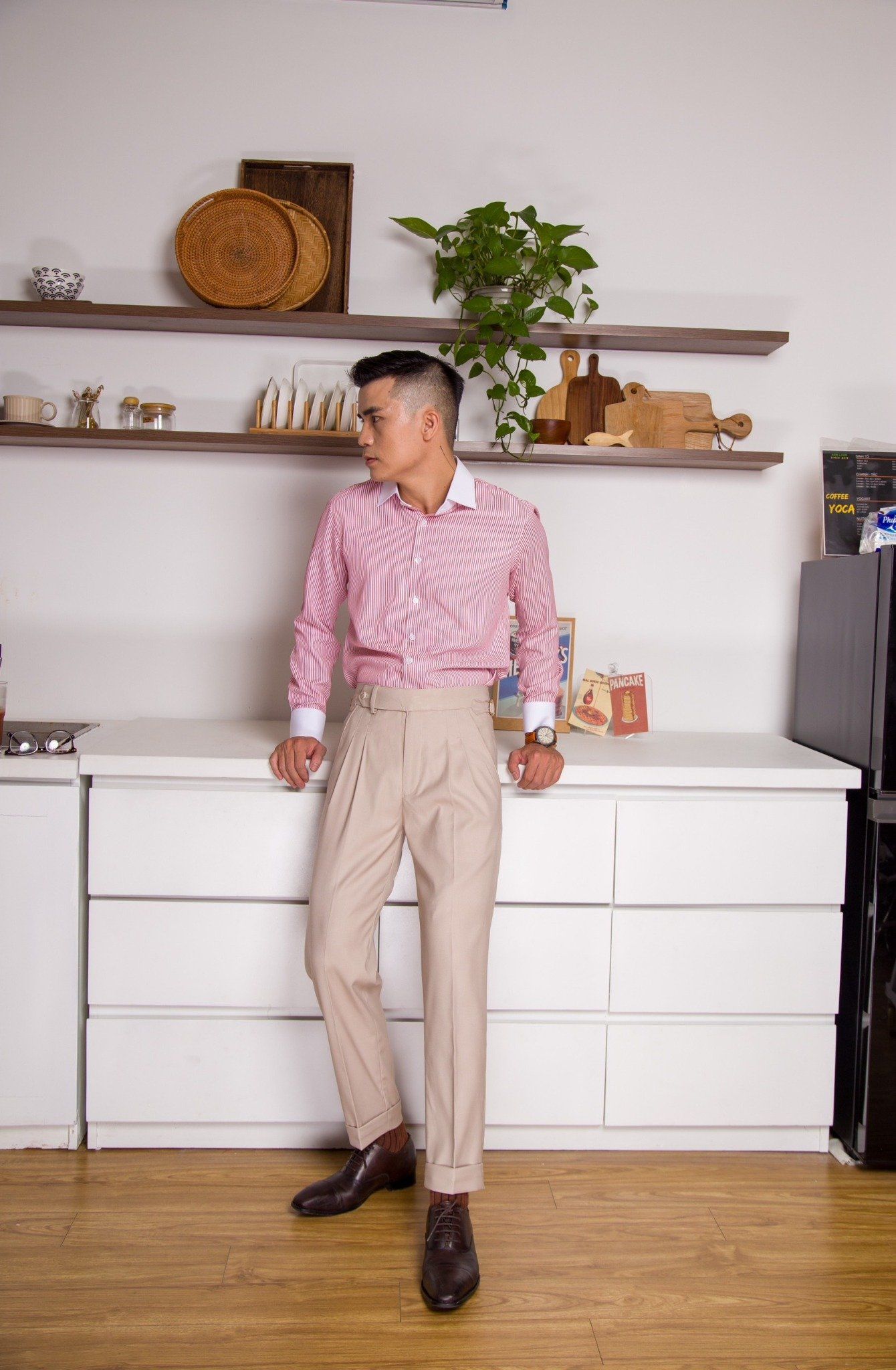  Quần âu side tab màu beige/ Sidetab trouser Beige Color 