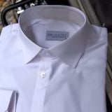  Áo sơ mi may đo xanh trơn cổ Buttondown 