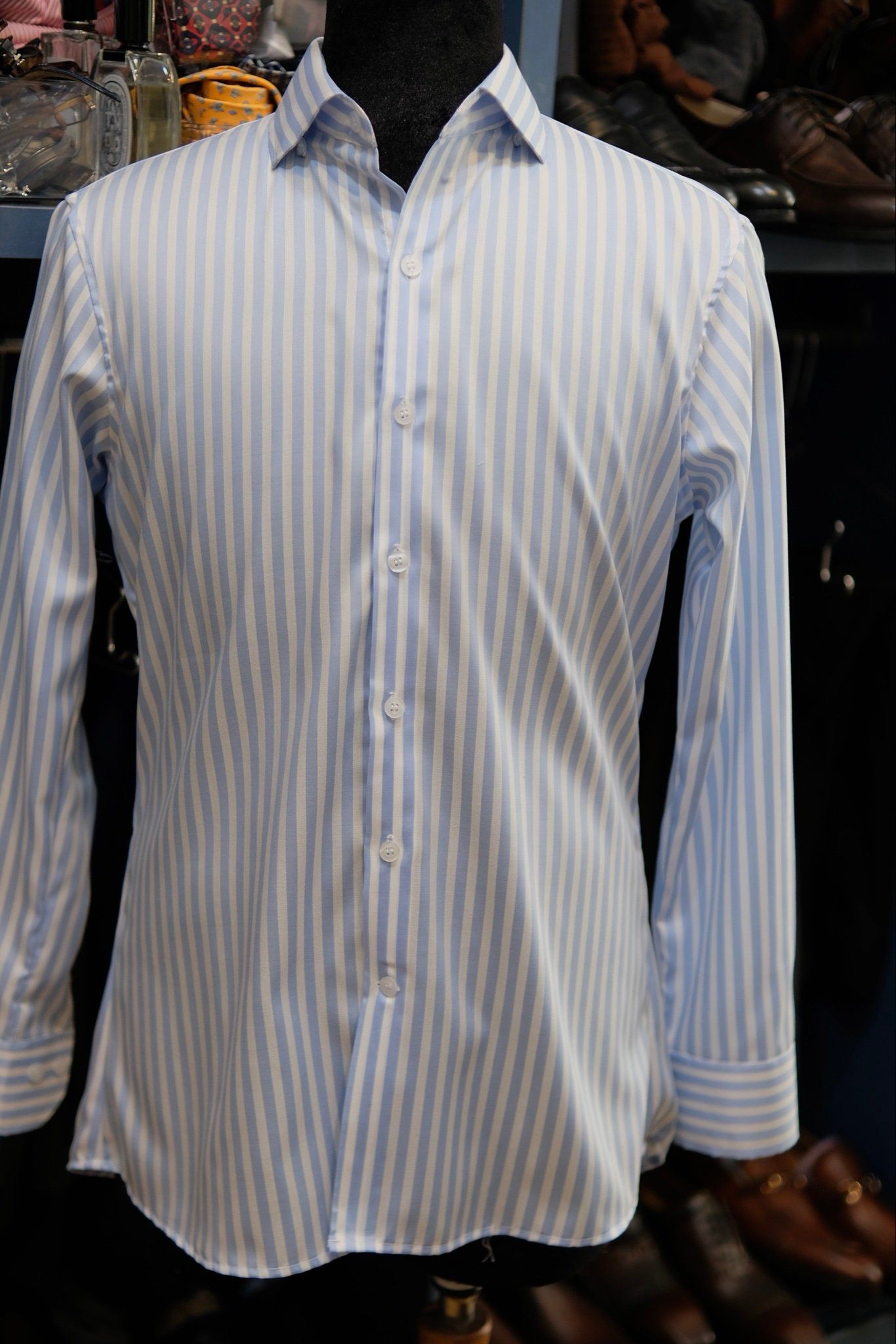  [No Restock] Sơ mi màu Xanh sọc, vải Cotton oxford 