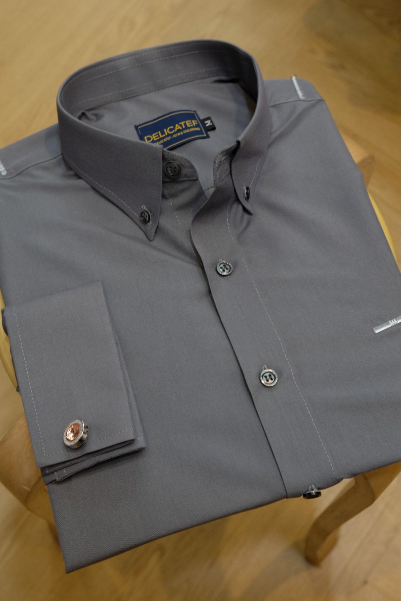  Sơ Mi Tay French Cuffs màu xám orginal 