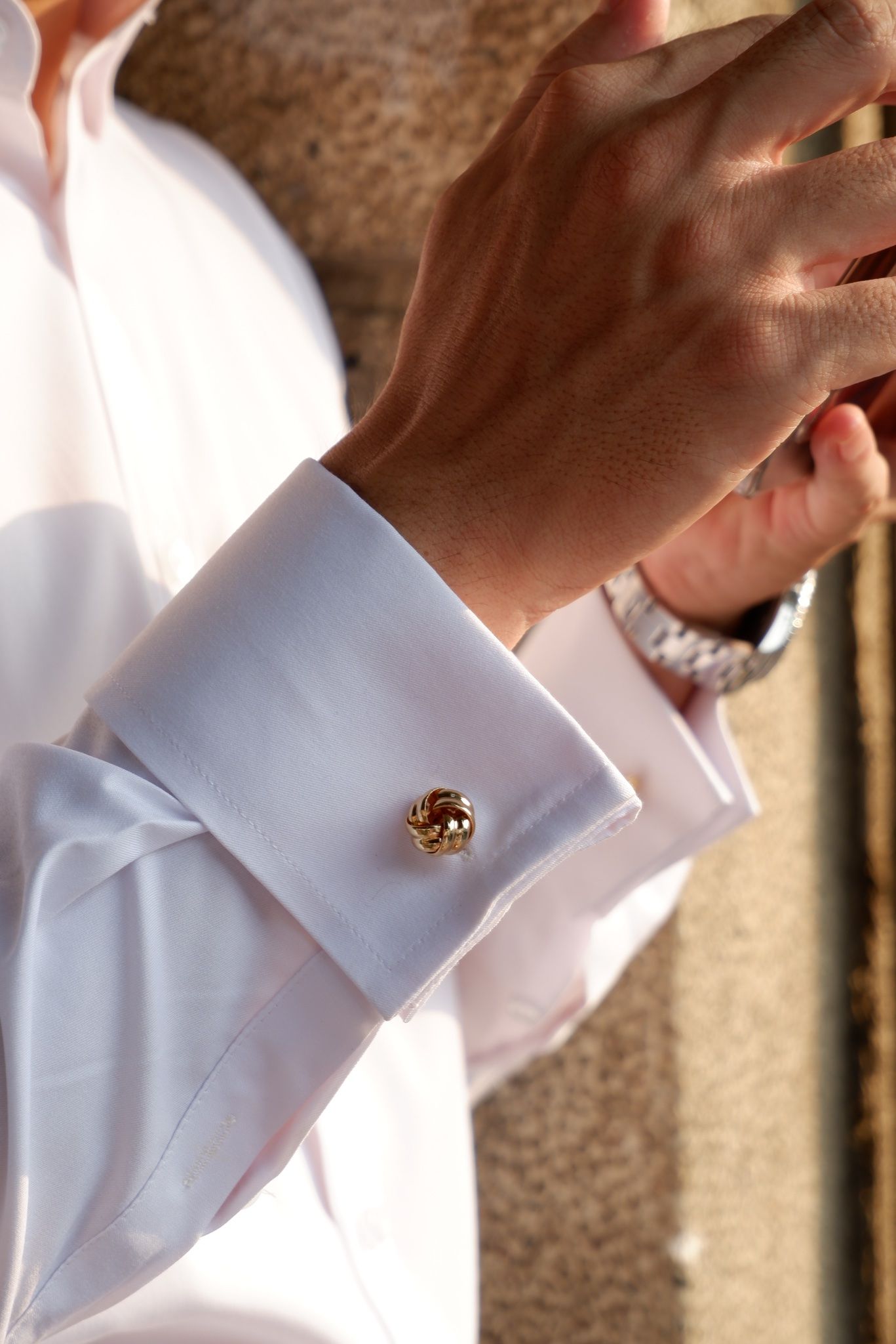  Sơ Mi Trắng Cufflink cổ Button down 