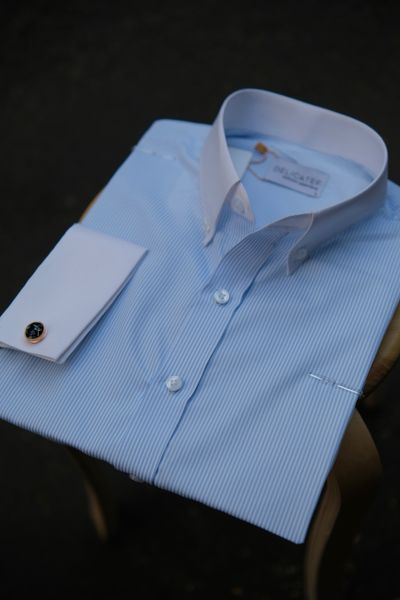  Sơ Mi Cufflinks xanh lợt thanh lịch 002 