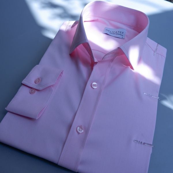  SƠ MI CHỐNG NHĂN | Vải Bamboo Hồng Nhạt |Spread & Button down Collar 