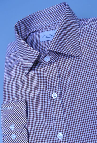  Sơ Mi Ca Rô Nâu - Spread Collar - brown checkered shirt 