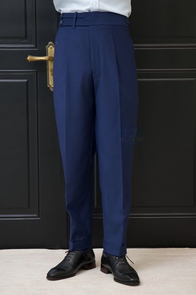  Quần Sidetab 2 nút màu xanh Navy 