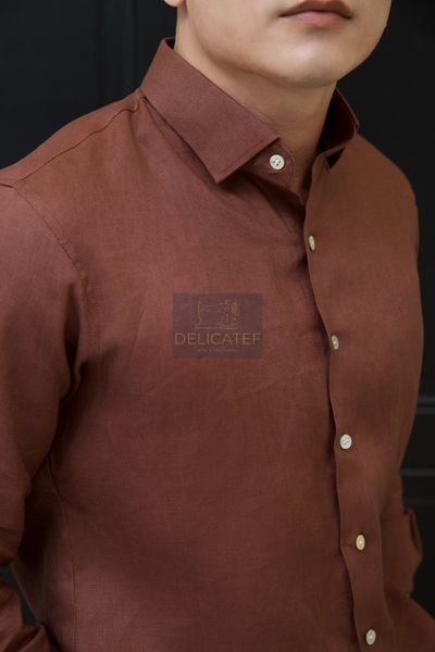  Sơ Mi Linen Nâu 