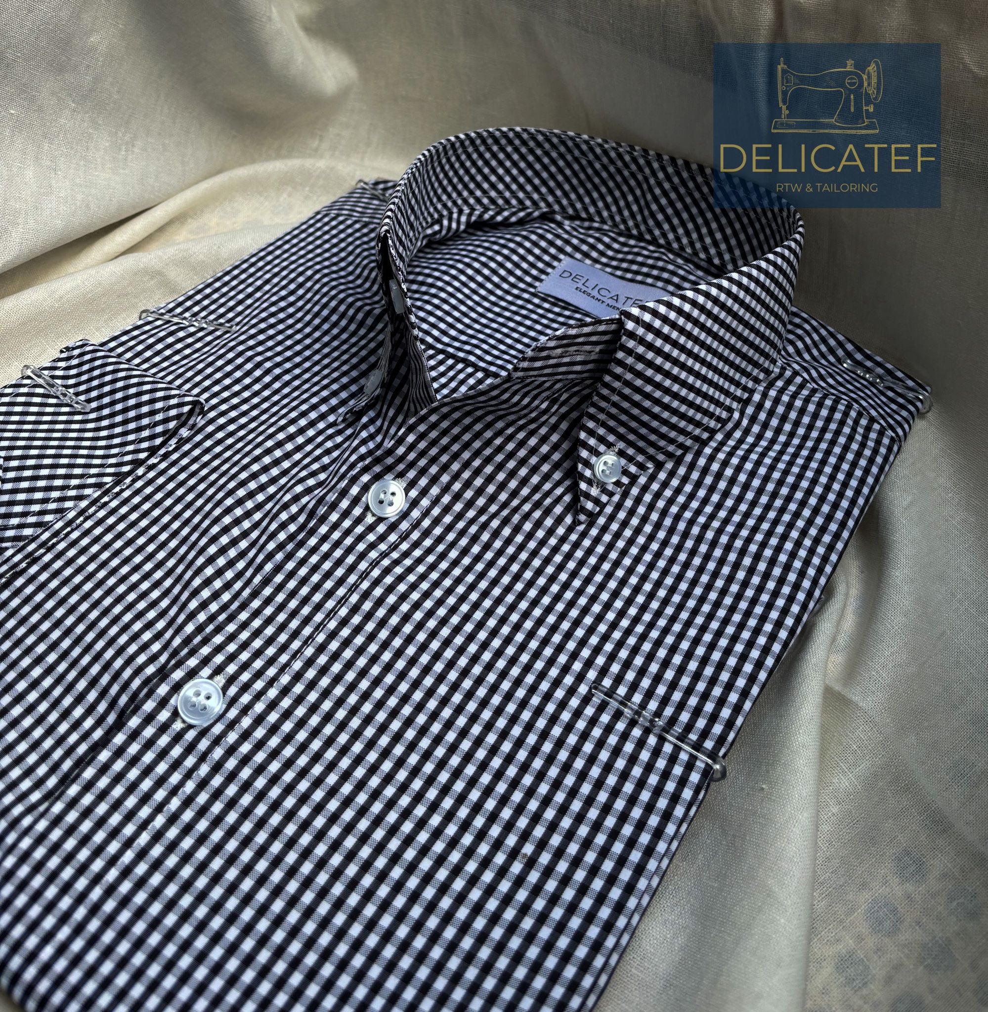  Sơ Mi Ca Rô Đen - Spread & Buttondown Collar - Black checkered shirt 