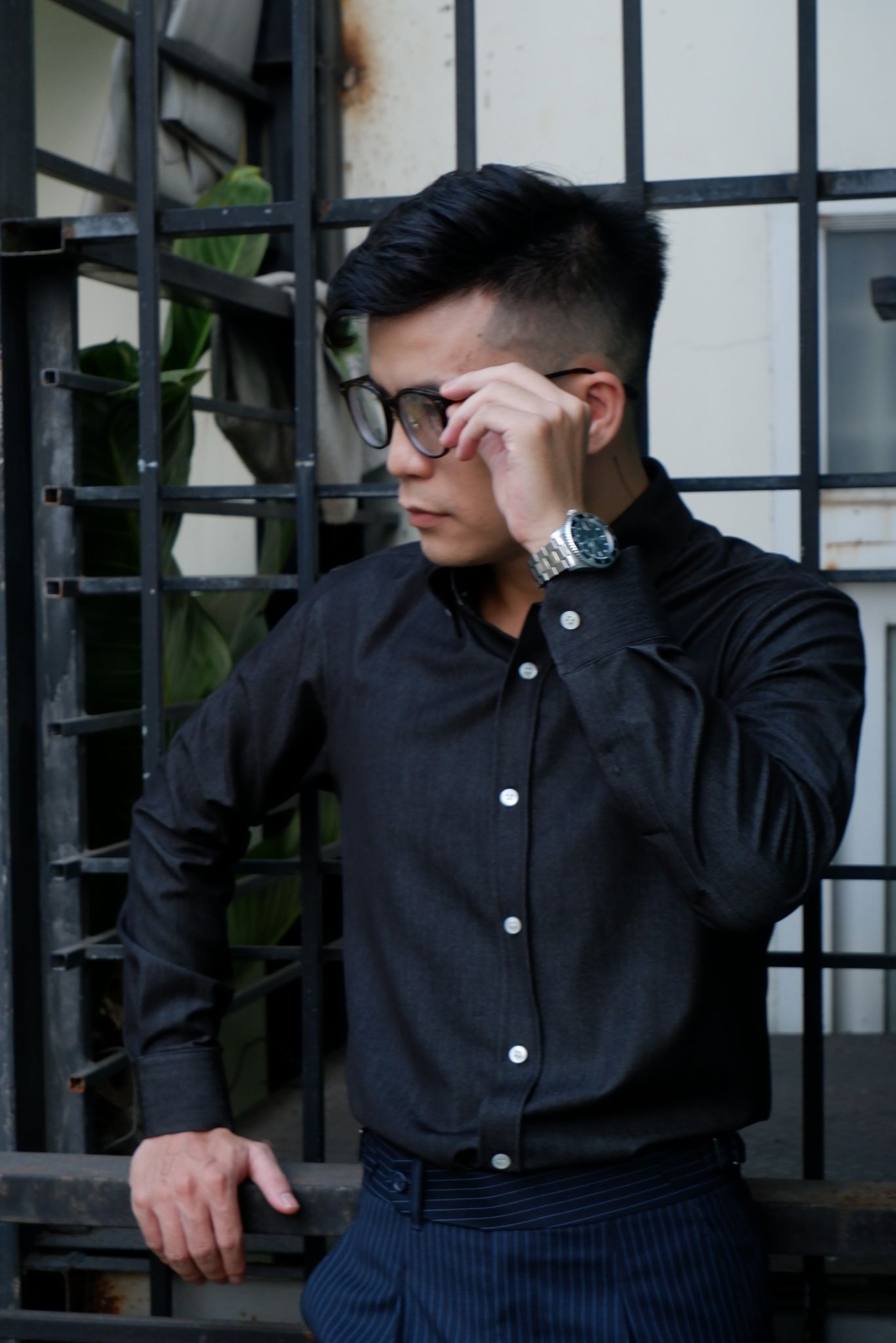  SƠ MI KHÔNG CẦN ỦI | DENIM CHAMBRAY ĐEN XÁM 