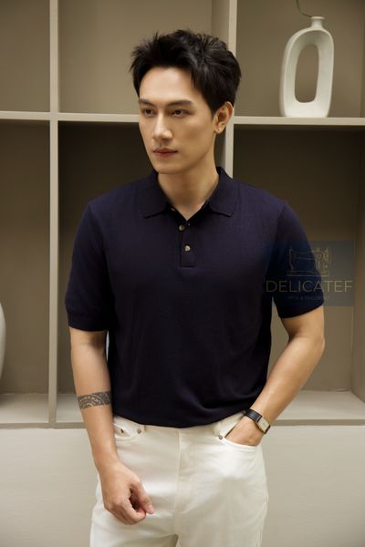  Áo Polo Xanh Navy dệt kim cao cấp 