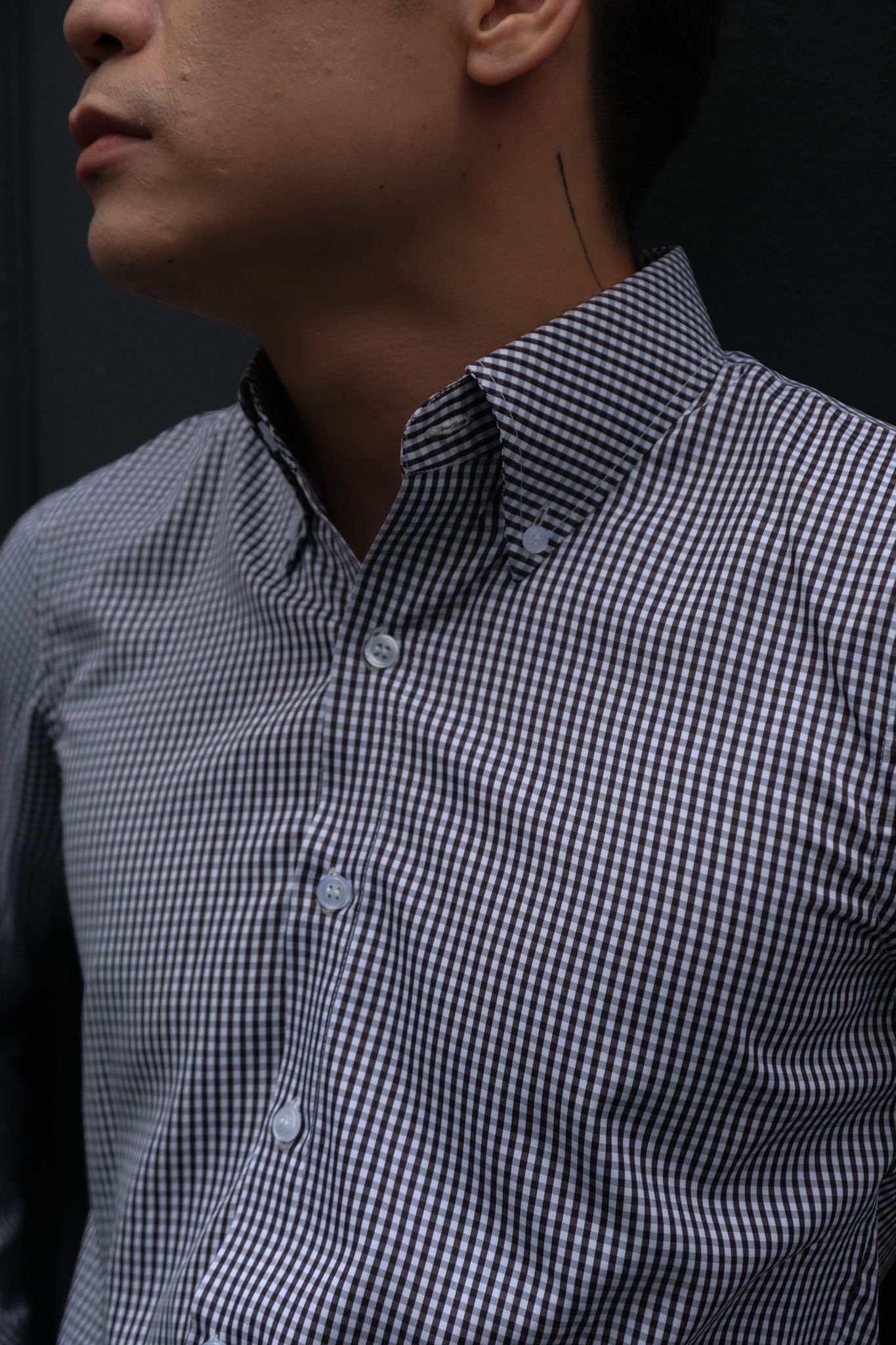  Sơ Mi Ca Rô Đen - Spread & Buttondown Collar - Black checkered shirt 