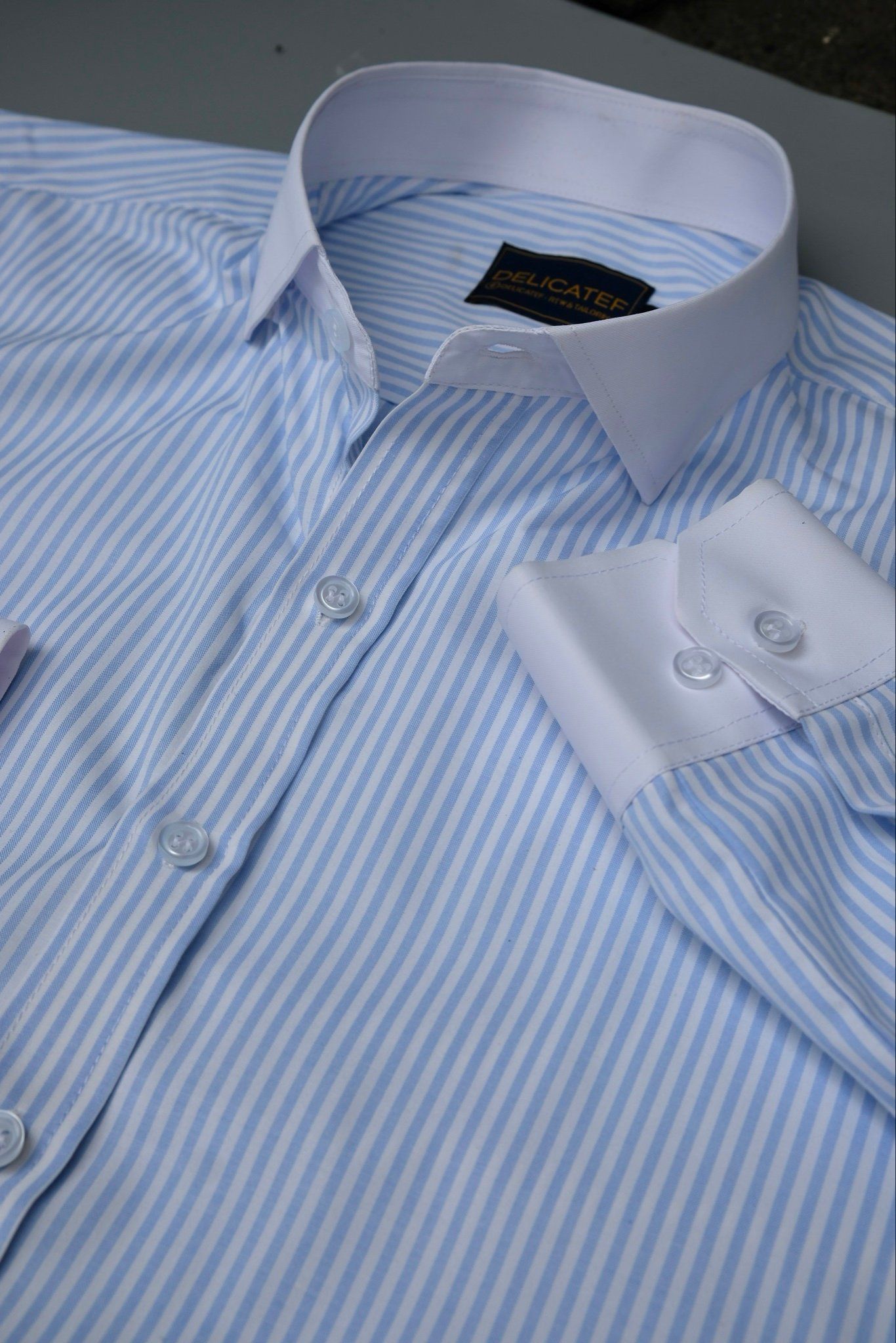  Sơ Mi Xanh Kẻ cổ Cutaway Winchester 