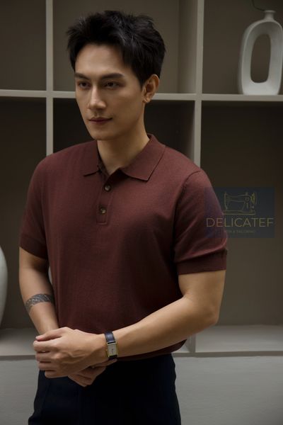  Áo Polo Nâu dệt kim cao cấp 