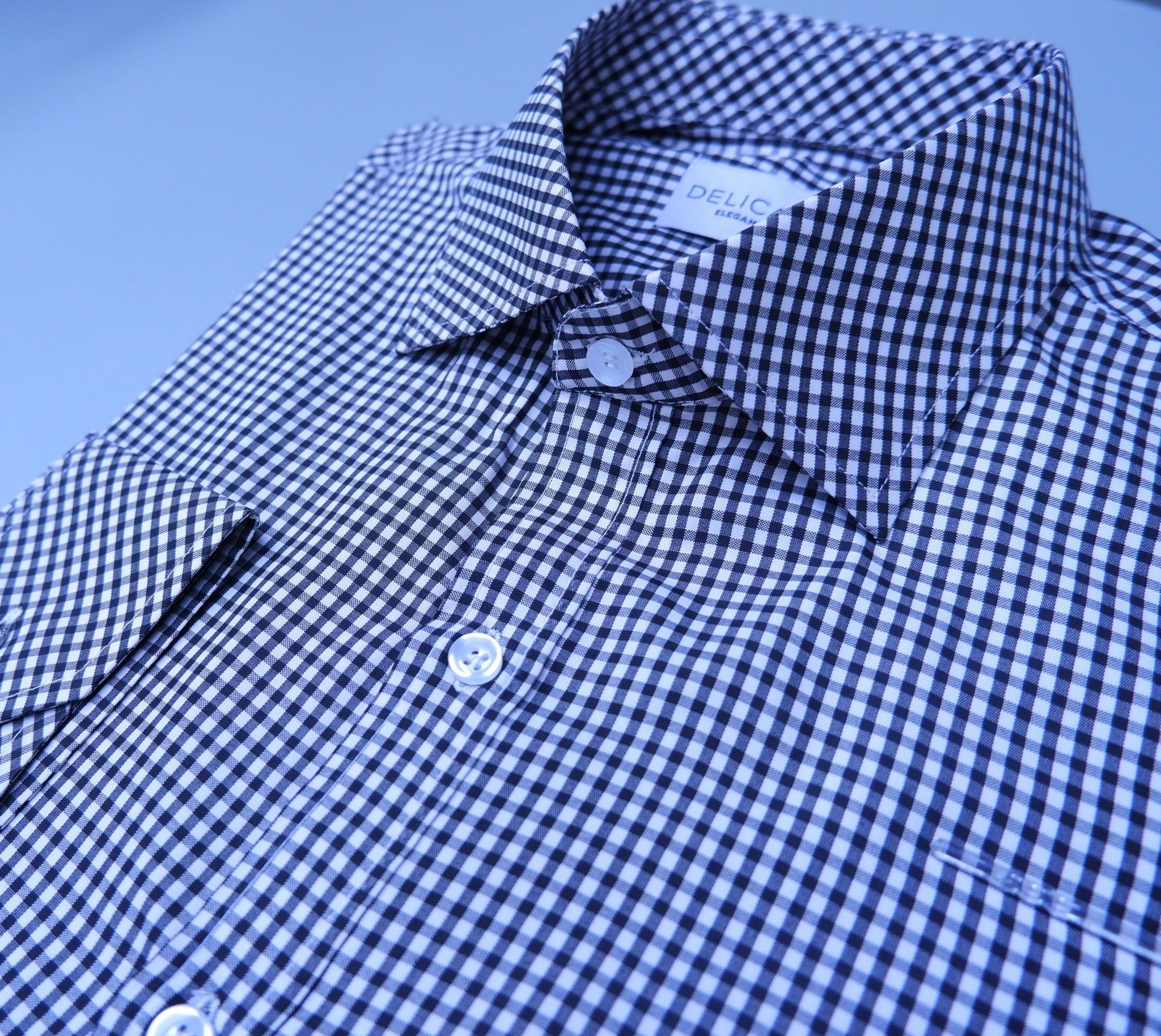  Sơ Mi Ca Rô Đen - Spread Collar - checkered shirt 