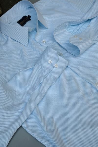  [KHÔNG NHĂN] Sơ Mi Xanh hoạ tiết ô luới nhỏ (Blue Micro check) 