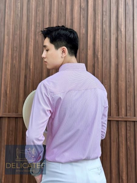  Áo sơ mi hồng cổ Buttondown- Vải sồi cao cấp 