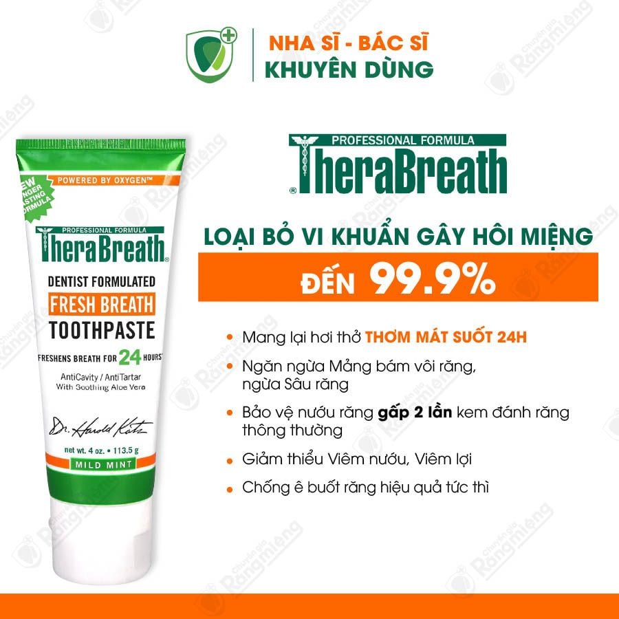 Kem đánh răng trị hôi miệng TheraBreath Toothpaste 113.5g