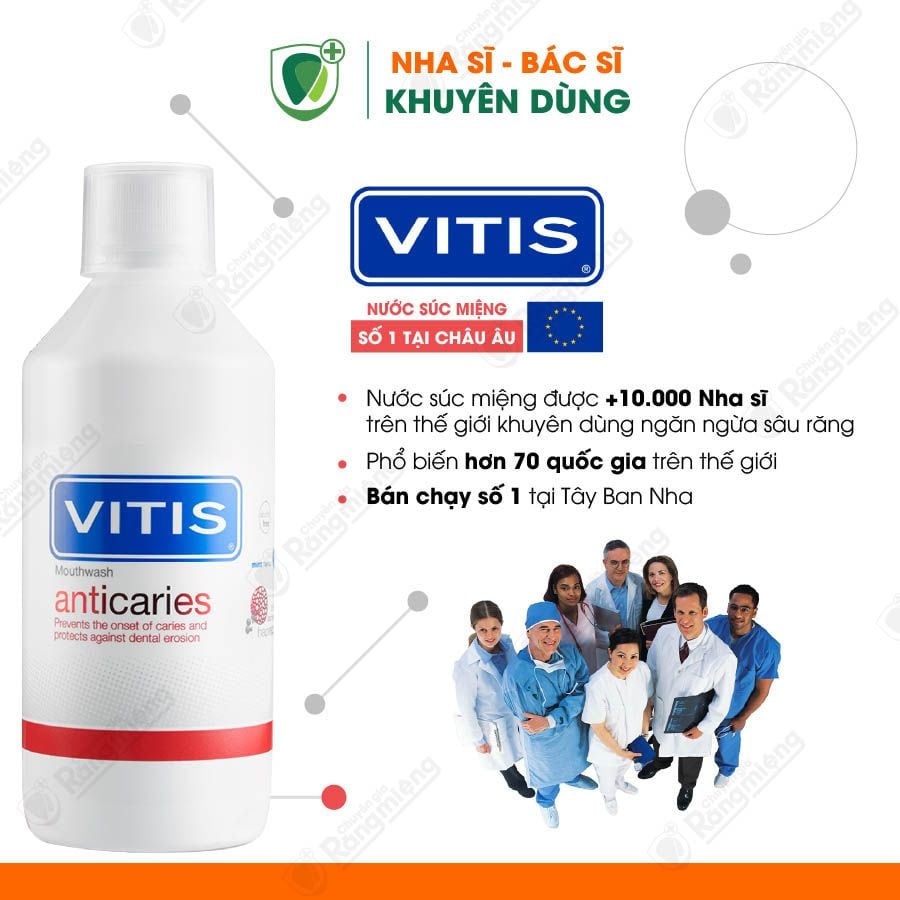 Nước súc miệng ngừa sâu răng Vitis Anticaries 500ml