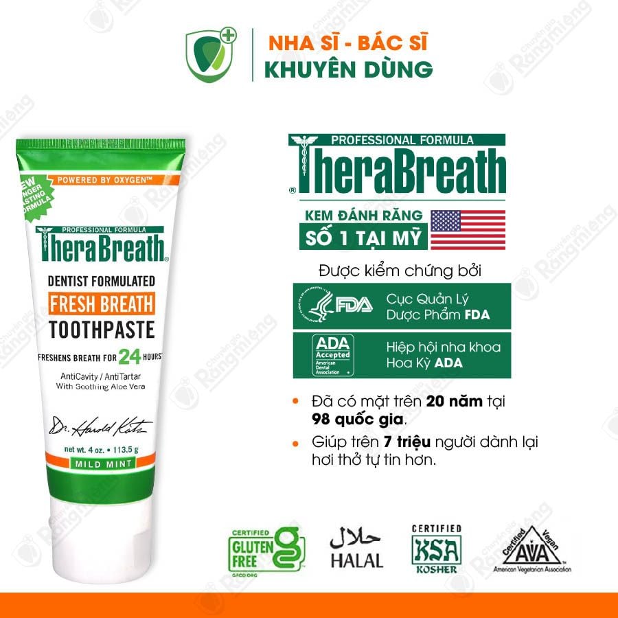 Kem đánh răng trị hôi miệng TheraBreath Toothpaste 113.5g