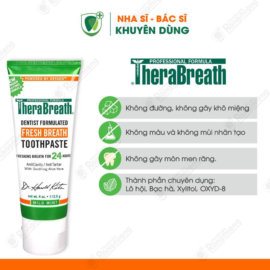 Kem đánh răng trị hôi miệng TheraBreath Toothpaste 113.5g