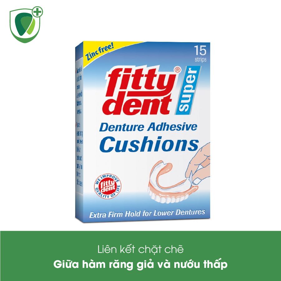 Miếng đệm dán hàm giả Super Denture Adhesive Cushions - Fittydent