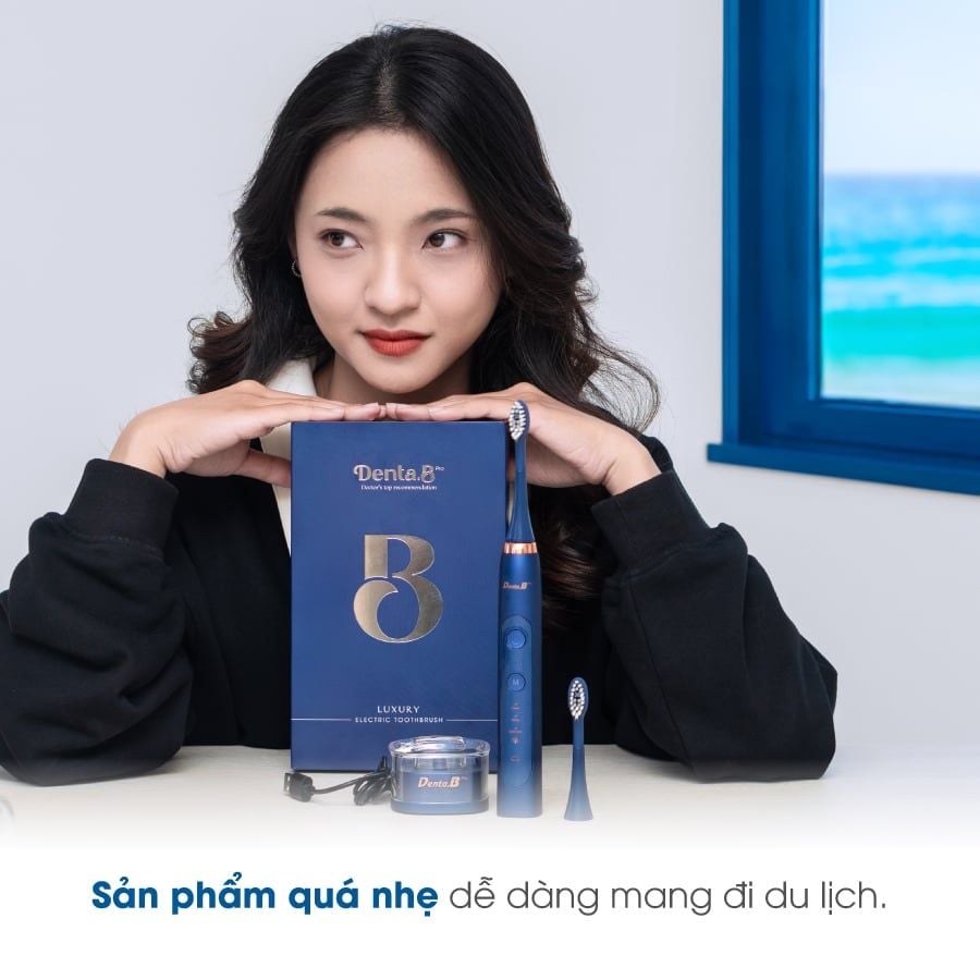 Bàn Chải Điện Denta.B Pro 9 Cấp Độ - Sạch Sâu Êm Nướu CHUẨN CHÂU ÂU Bảo Hành 12 tháng