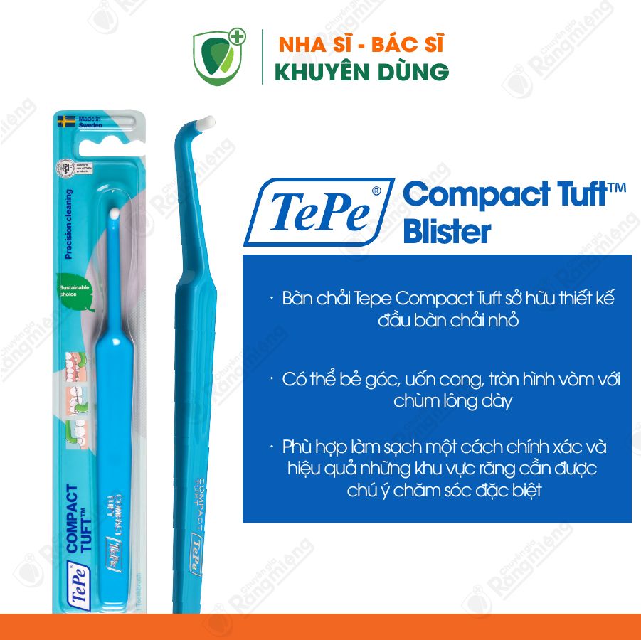 Bàn chải đánh răng hình đầu vòm Tepe Compact Tuft