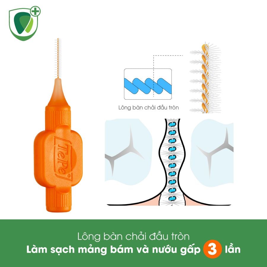 Bàn chải kẽ răng cơ bản Tepe IDB 0.45mm màu cam Original Orange