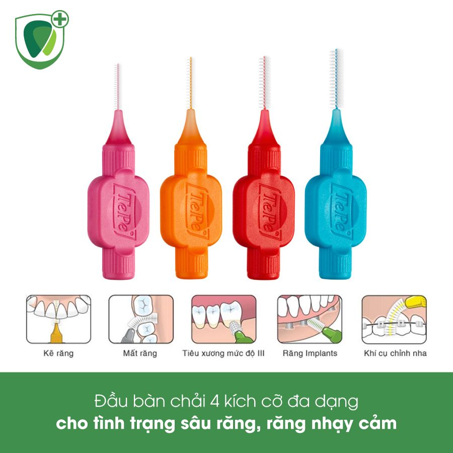 Bàn chải kẽ răng cơ bản Tepe IDB 0.5mm màu đỏ Original Red