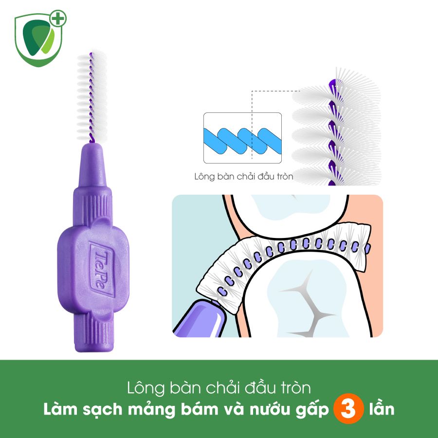 Bàn chải kẽ răng cơ bản Tepe IDB 1.1mm tím Original Purple