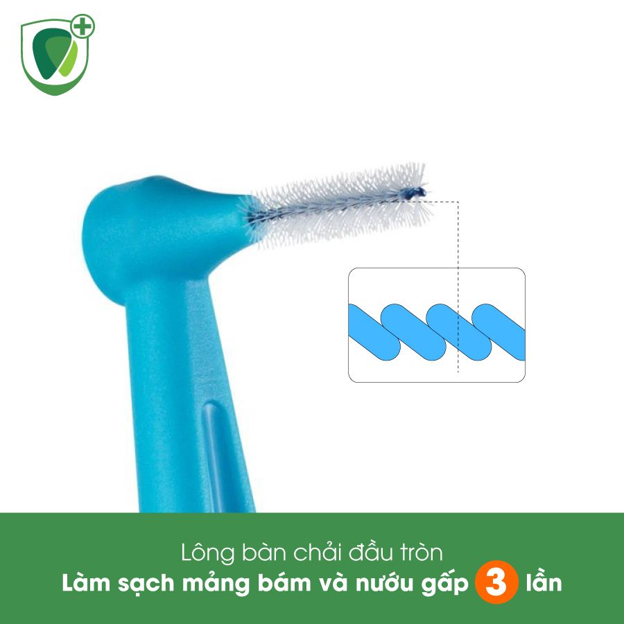 Bàn chải kẽ răng góc Tepe IDB 0.6mm xanh Angle Blue