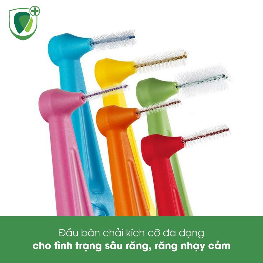 Bàn chải kẽ răng góc Tepe IDB 0.7mm vàng Angle Yellow