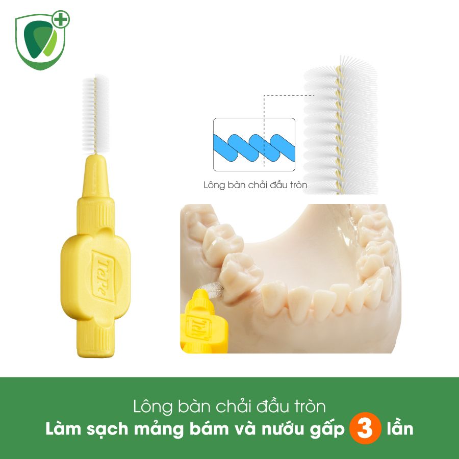 Bàn chải kẽ răng siêu mềm Tepe IDB 0.7mm vàng X-soft Yellow