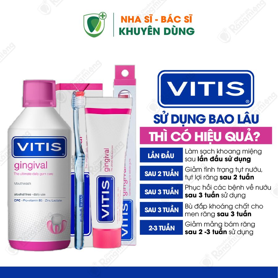 Bộ chăm sóc nướu răng Vitis Gingival Mixed Pack