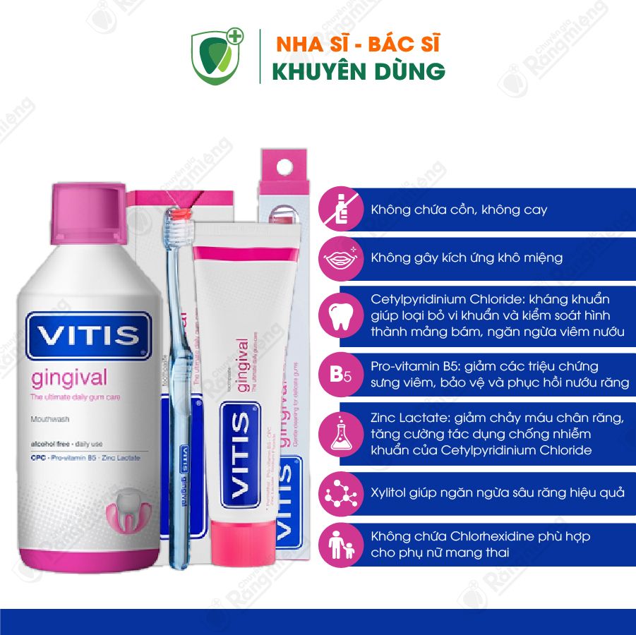 Bộ chăm sóc nướu răng Vitis Gingival Mixed Pack