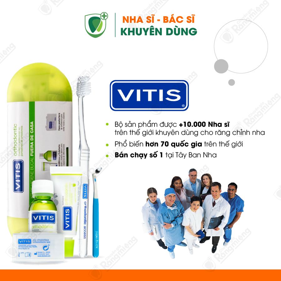 Bộ sản phẩm chăm sóc răng chỉnh nha 5 món Vitis Orthodontic Access Kit