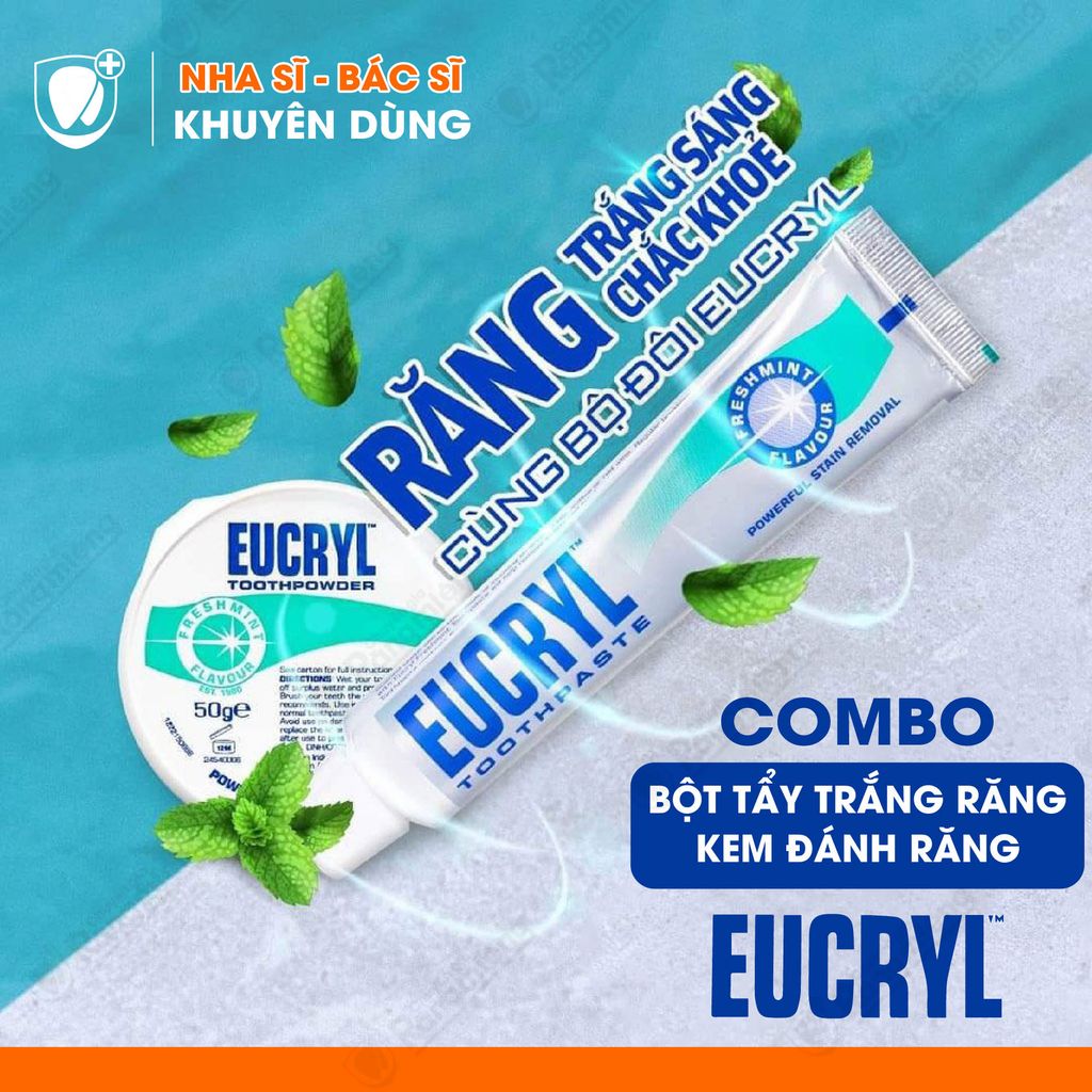 Bột đánh răng tẩy trắng Eucryl Toothpowder 50g