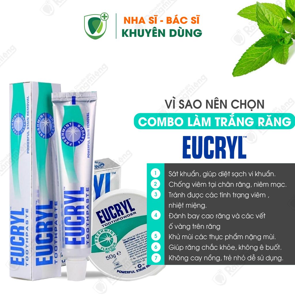 Combo làm trắng răng Eucryl