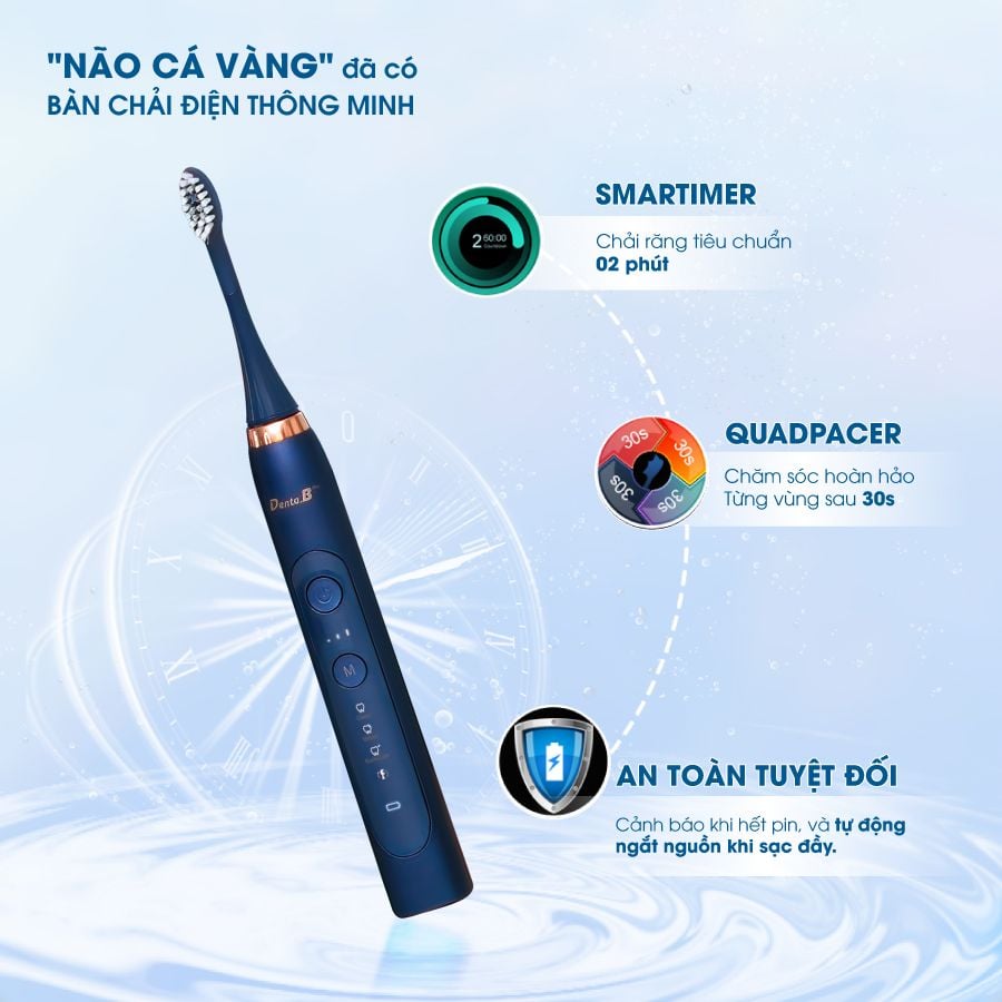 Bàn Chải Điện Denta.B Pro 9 Cấp Độ - Sạch Sâu Êm Nướu CHUẨN CHÂU ÂU Bảo Hành 15 tháng