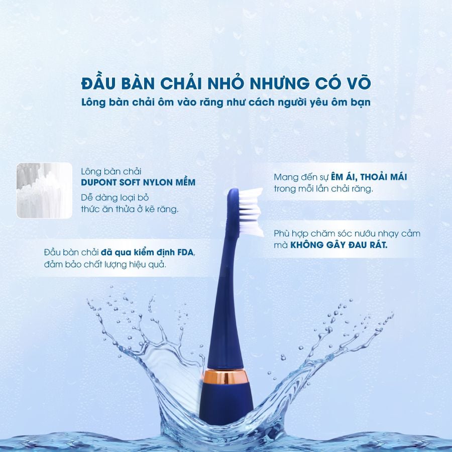 Bàn Chải Điện Denta.B Pro 9 Cấp Độ - Sạch Sâu Êm Nướu CHUẨN CHÂU ÂU Bảo Hành 15 tháng