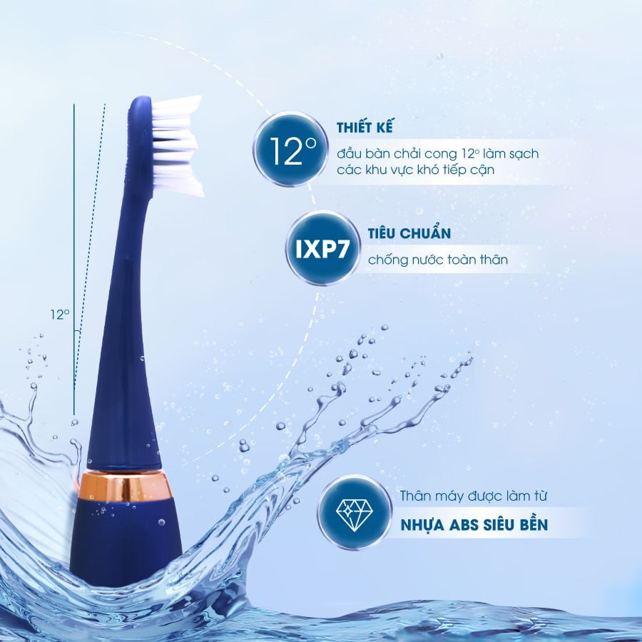 Bàn Chải Điện Denta.B Pro 9 Cấp Độ - Sạch Sâu Êm Nướu CHUẨN CHÂU ÂU Bảo Hành 12 tháng
