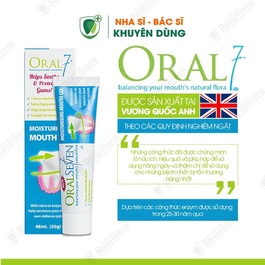 Gel bôi giữ ẩm miệng Oral7 Moisturising 50g