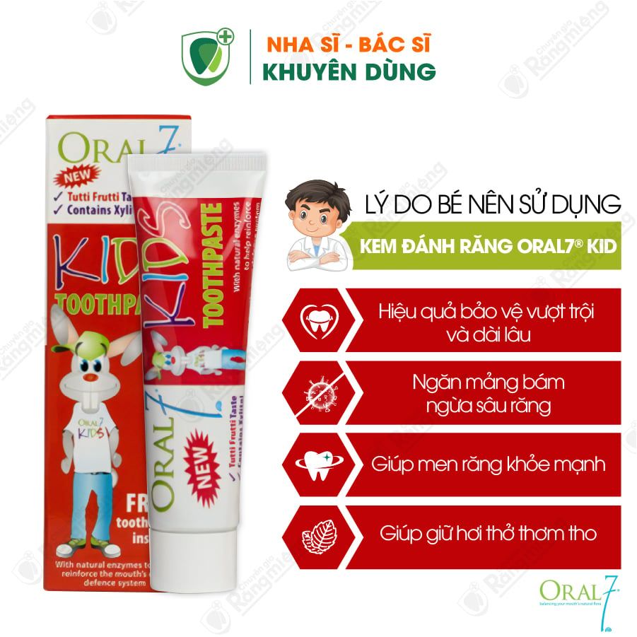 Kem đánh răng trẻ em Oral7 dành cho trẻ em từ 3-12 tuổi - 50ml