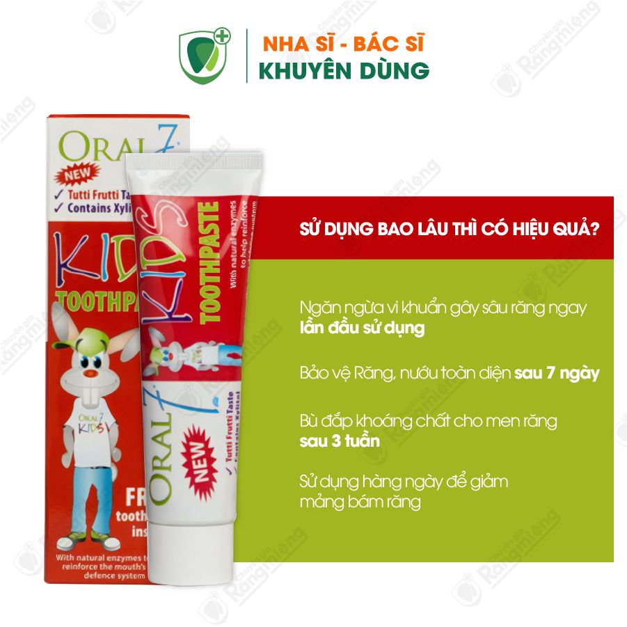 Kem đánh răng trẻ em Oral7 dành cho trẻ em từ 3-12 tuổi - 50ml