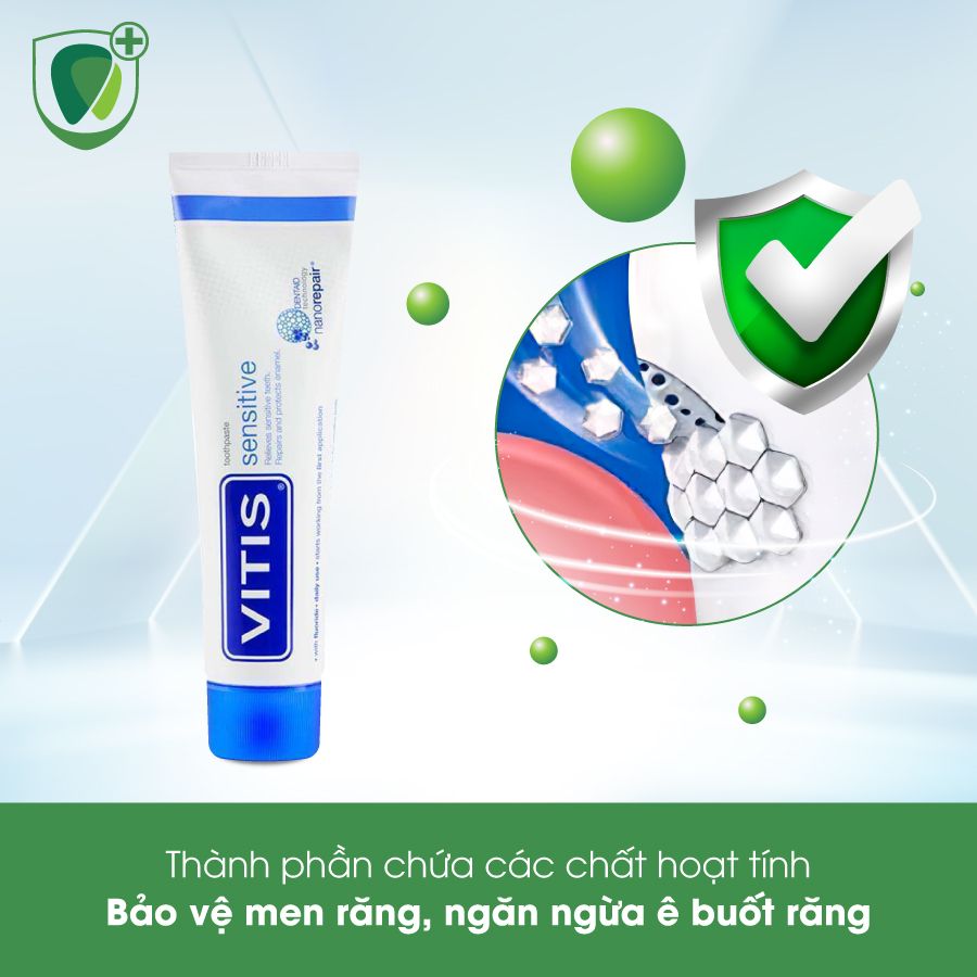 Kem đánh răng điều trị và ngăn ngừa ê buốt Vitis Sensitive, 100ml