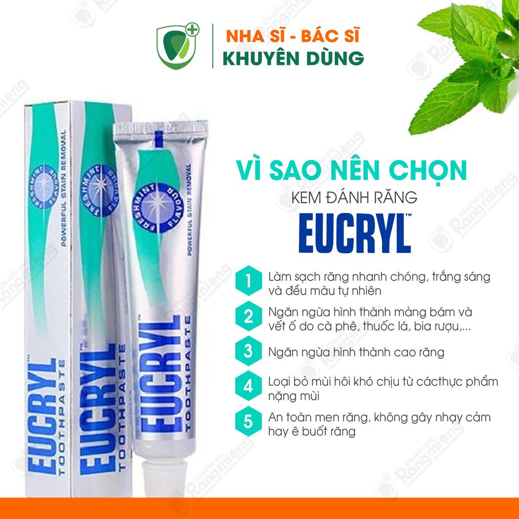 Kem đánh răng Eucryl Toothpaste 62g