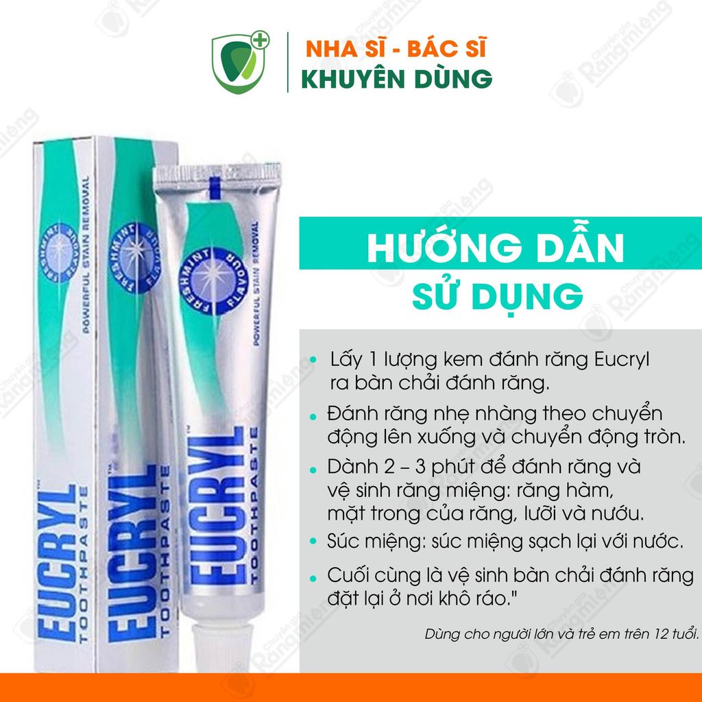 Kem đánh răng Eucryl Toothpaste 62g